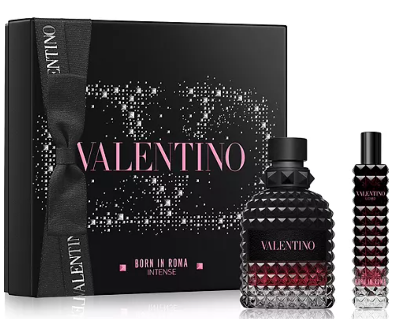 VALENTINO UOMO BORN IN ROMA INTENSE 2 PCS SET FOR MEN: 1.7 EAU DE PARFUM SPRAY + 0.5 EAU DE PARFUM SPRAY