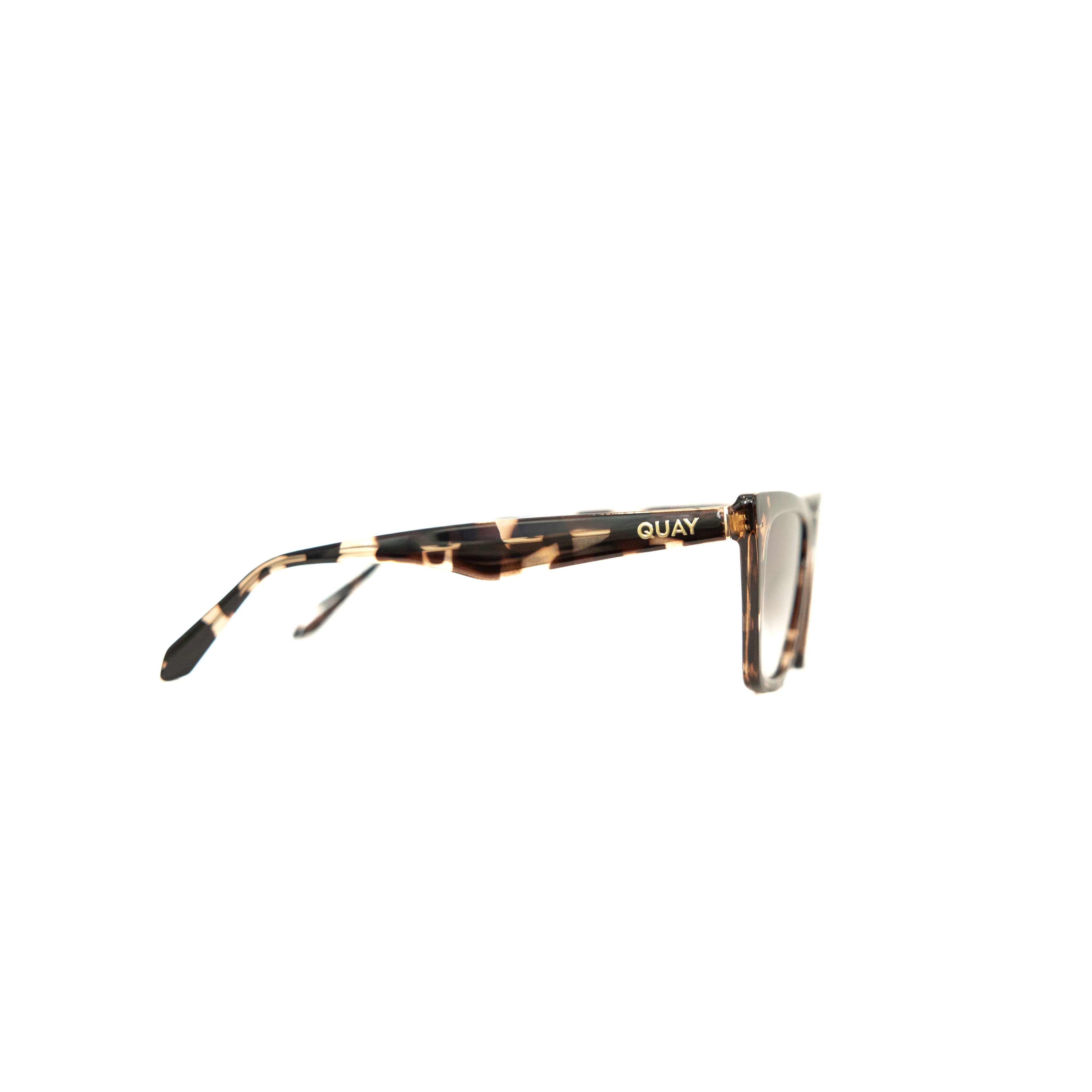 Quay "Call The Shots" Cat Eye Sunglasses in a tortoiseshell frame with a brown gradient lens