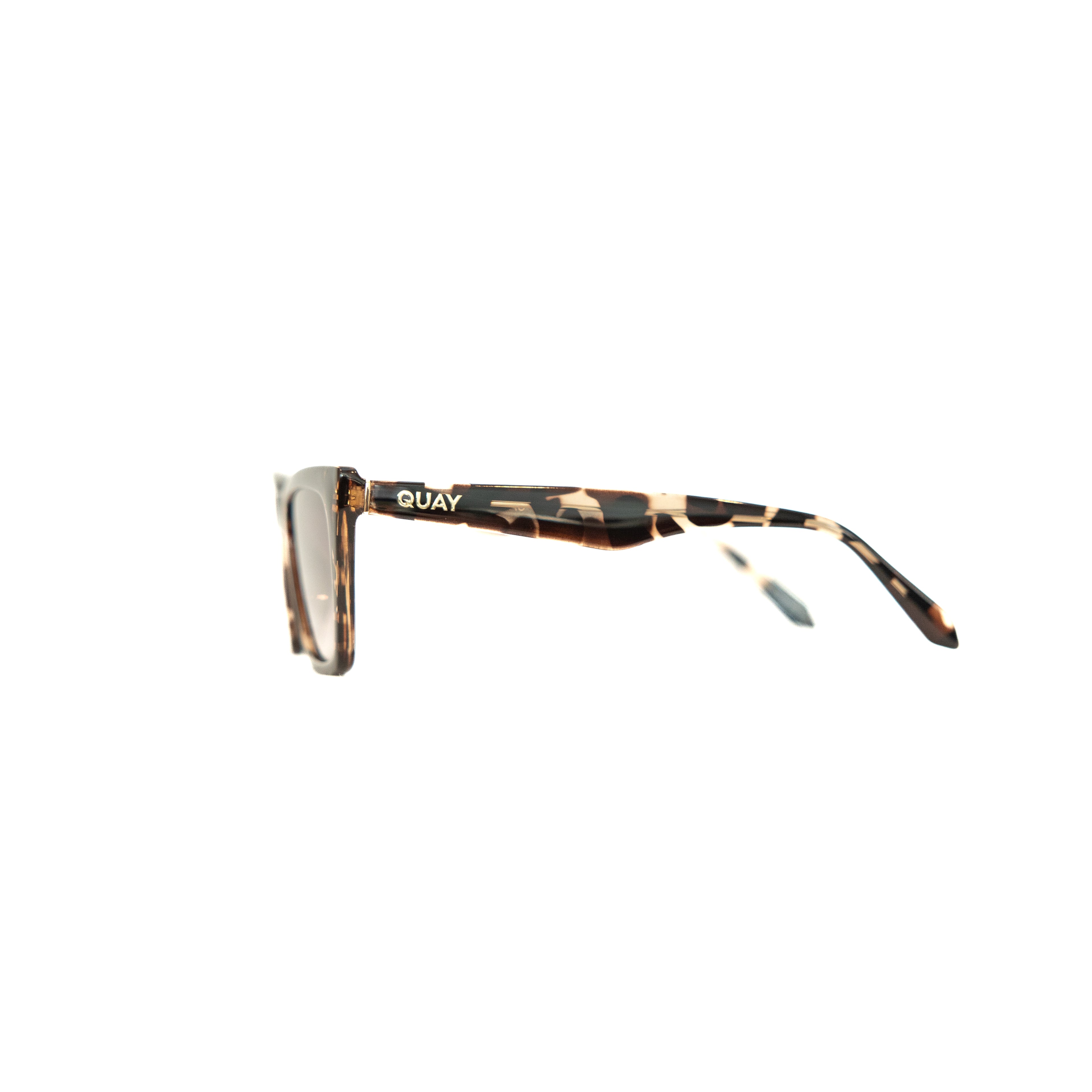 Quay "Call The Shots" Cat Eye Sunglasses in a tortoiseshell frame with a brown gradient lens